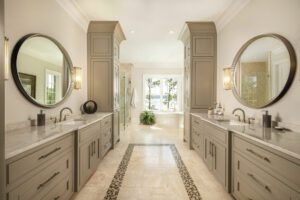 Old World Lake Keowee Custom Home Master Bath