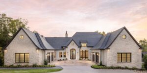 Old World Style Home on Lake Keowee Front Exterior